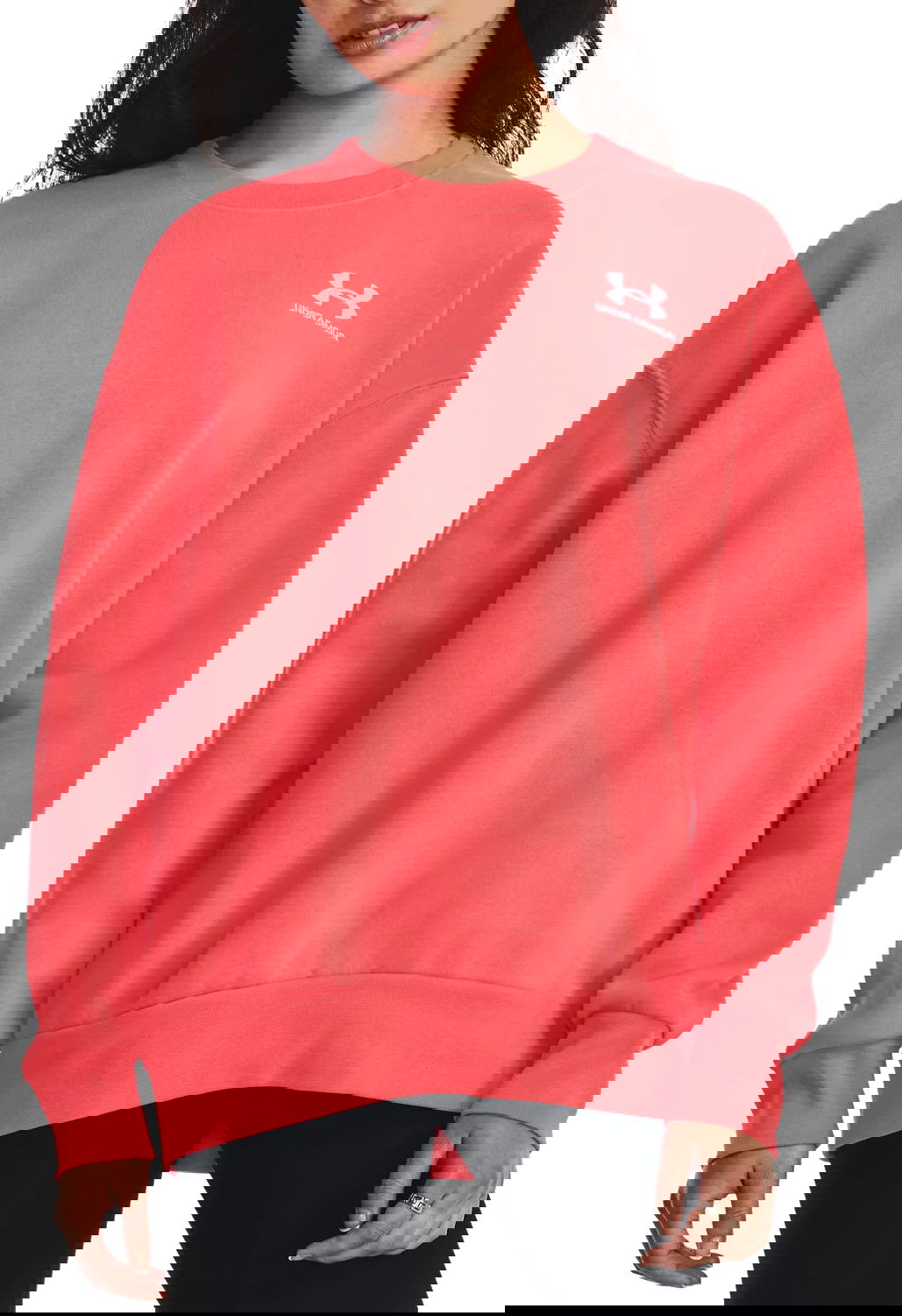 Суитчър Under Armour UA Essential Fleece Oversized Crew Червено | 1379475-690, 0