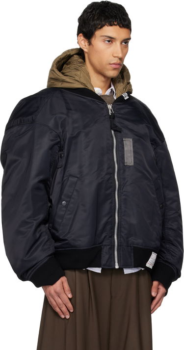 Яке бомбър Maison MIHARA YASUHIRO Maison MIHARA YASUHIRO Extended Placket Hood Flight Jacket Черно | A15BL062, 1