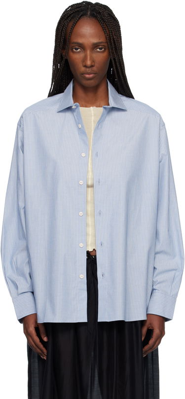 Риза Baserange Claude Striped Long Sleeve Collared Shirt Синьо | TSCL-PO-000, 0