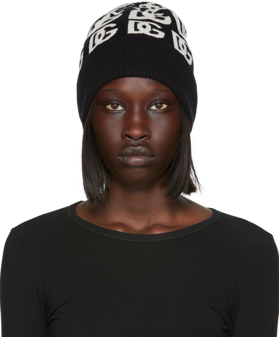 Шапка Dolce & Gabbana Black & White Logo Beanie Черно | FXI31T JAWP4, 0