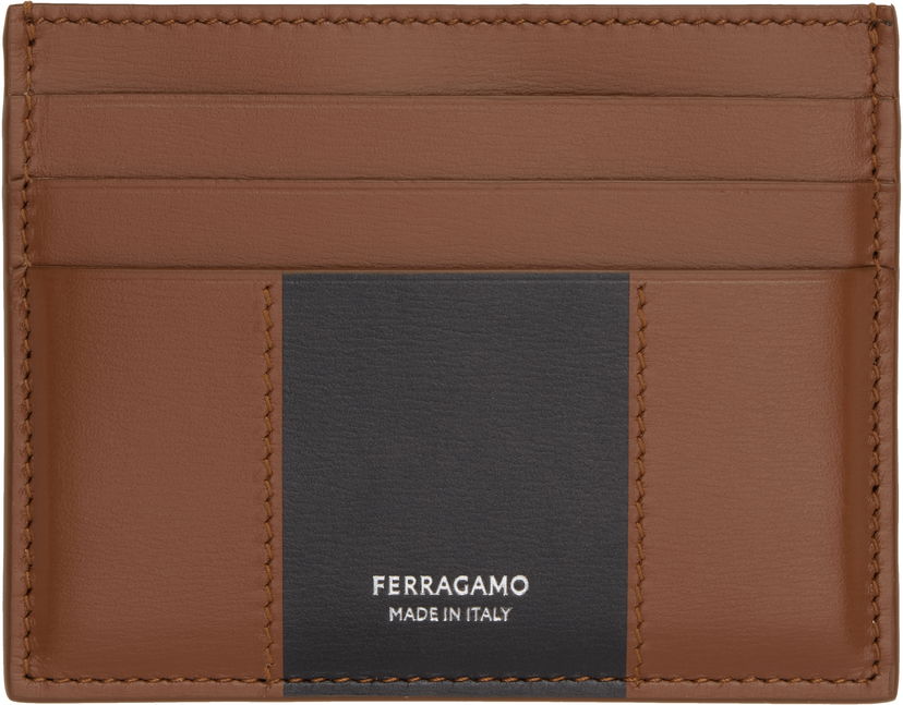 Портфейл FERRAGAMO Card Holder Bicolor Кафяво | 775990