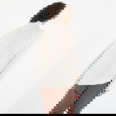 Пуловер Tommy Hilfiger Lambswool Blend Cable Zip Mock Sweater XL Бяло | MW0MW40443 Z00, 2