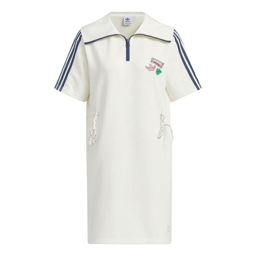 Pокля adidas Originals Summer Holiday Play Knit Dress Бяло | IW6304