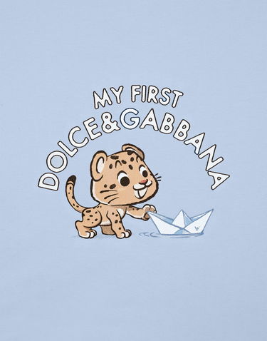 Облекло и аксесоари Dolce & Gabbana My First Interlock Blanket with Leopard and Boat Print Синьо | LNJA88G7PNKS9000, 2
