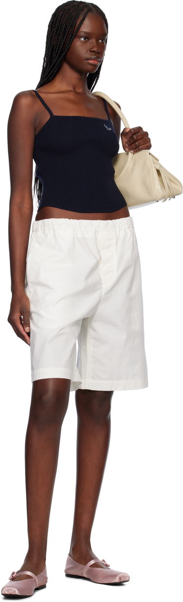 Потник MAISON KITSUNÉ Maison Kitsuné Baby Fox Patch Fine Rib Cropped Camisole Тъмно синьо | OW00601KT1091, 3