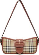 Vintage Check Canvas Sling Bag with Buckle Detail