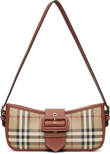 Чанта през рамо Burberry Vintage Check Canvas Sling Bag with Buckle Detail Бежово | 8109796, 0