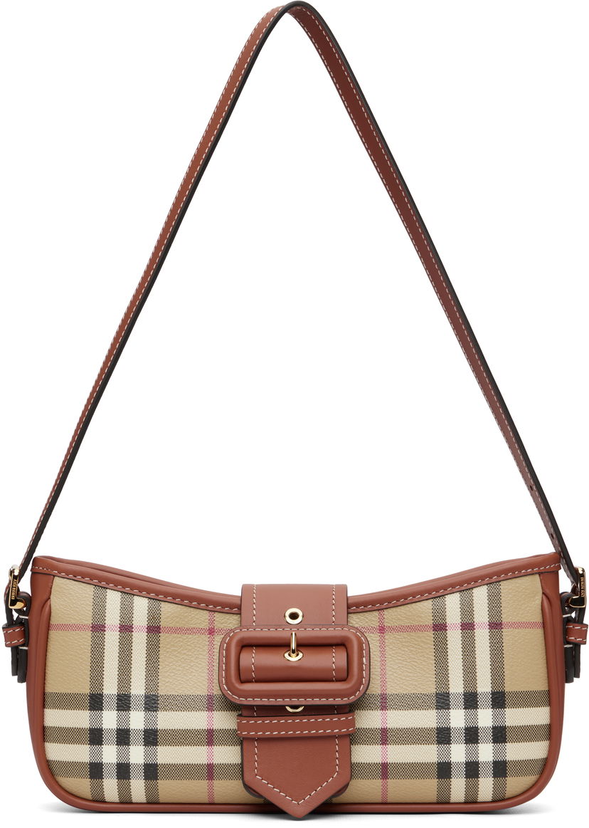 Чанта през рамо Burberry Vintage Check Canvas Sling Bag with Buckle Detail Многоцветен | 8109796