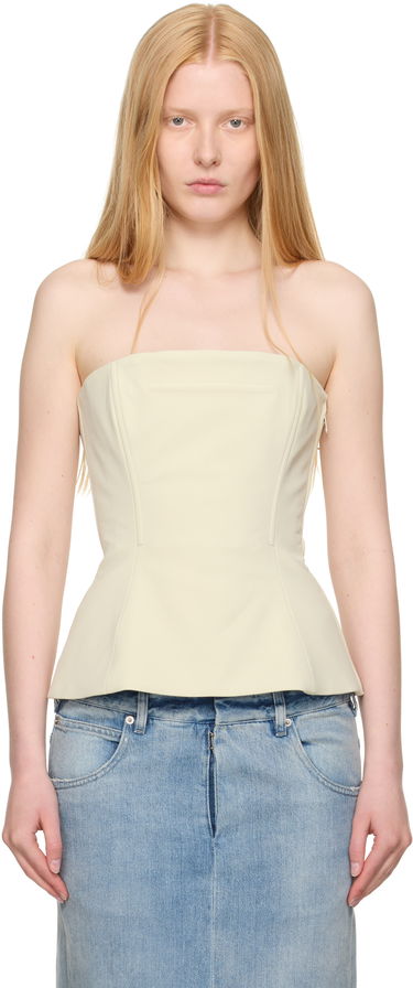 Съкратен топ Jean Paul Gaultier Jean Paul Gaultier Exclusive Topstitching Corset Top Жълто | 25/03-W-TO337-W002-79, 0
