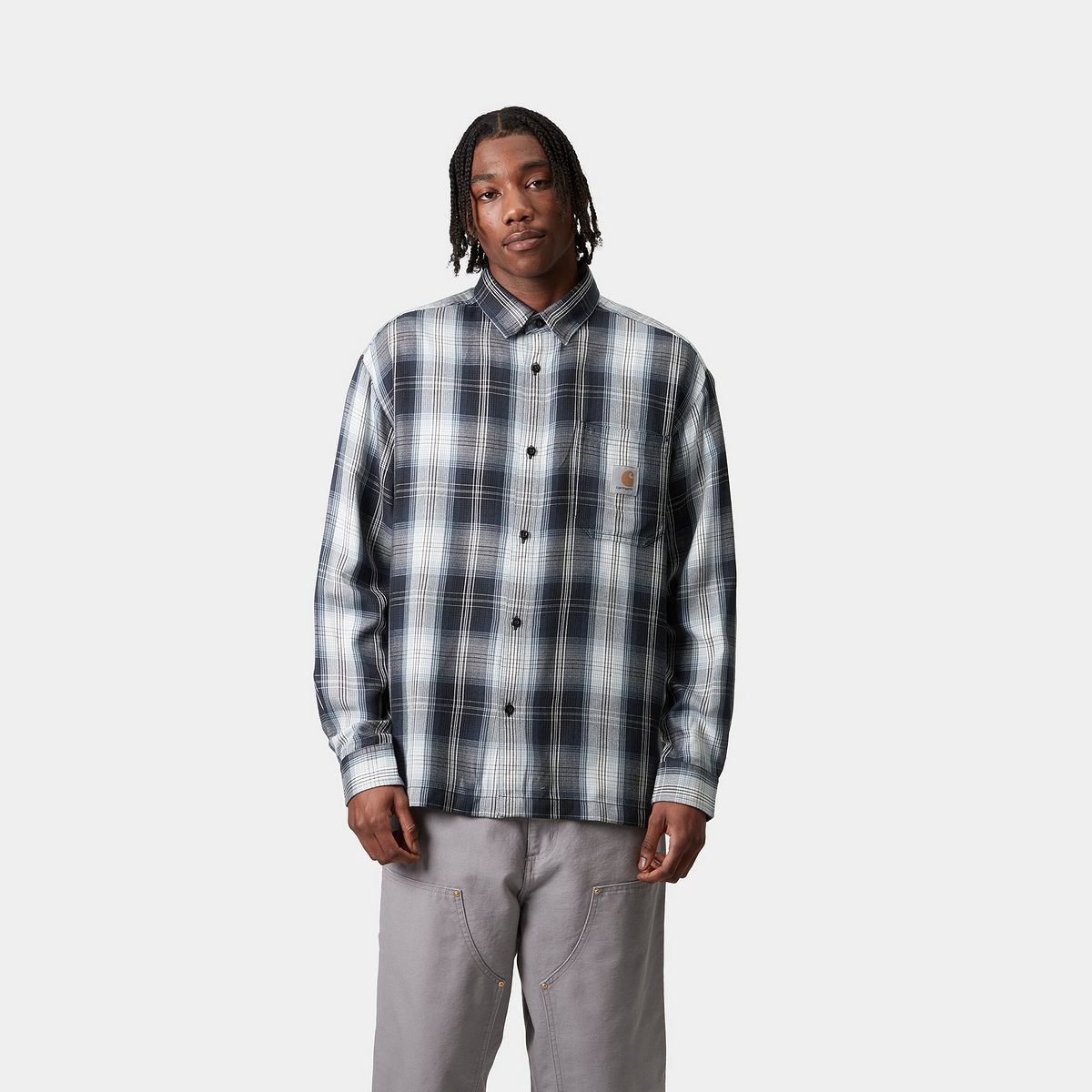 Риза Carhartt WIP Carhartt WIP Blanton Long Sleeve Plaid Shirt Синьо | I034379_8, 0