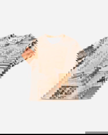 Тениска Jean Paul Gaultier Jean Paul Gaultier Ribbed Cotton Journal T-Shirt Бежово | 26-01-W-TO400-J026P 030830, 0