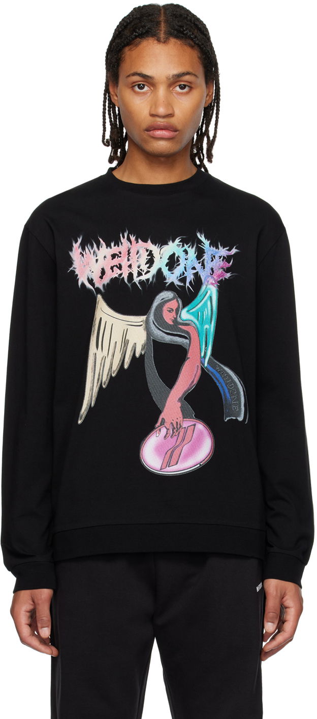 Суитчър We11done We11done Graphic Print Sweatshirt Черно | WD-TS3-23-785-U-BK, 0
