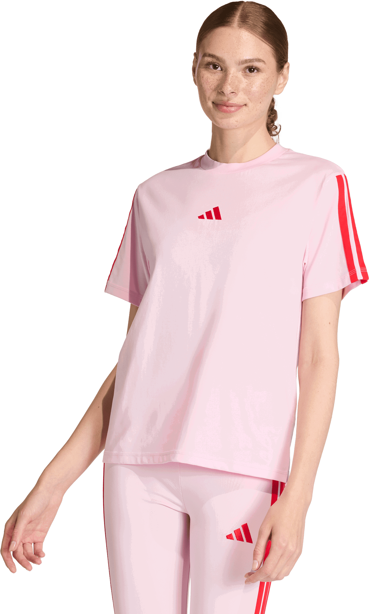 Тениска adidas Originals Short Sleeve T-Shirt Essentials 3 Stripes Розово | kc5199, 1