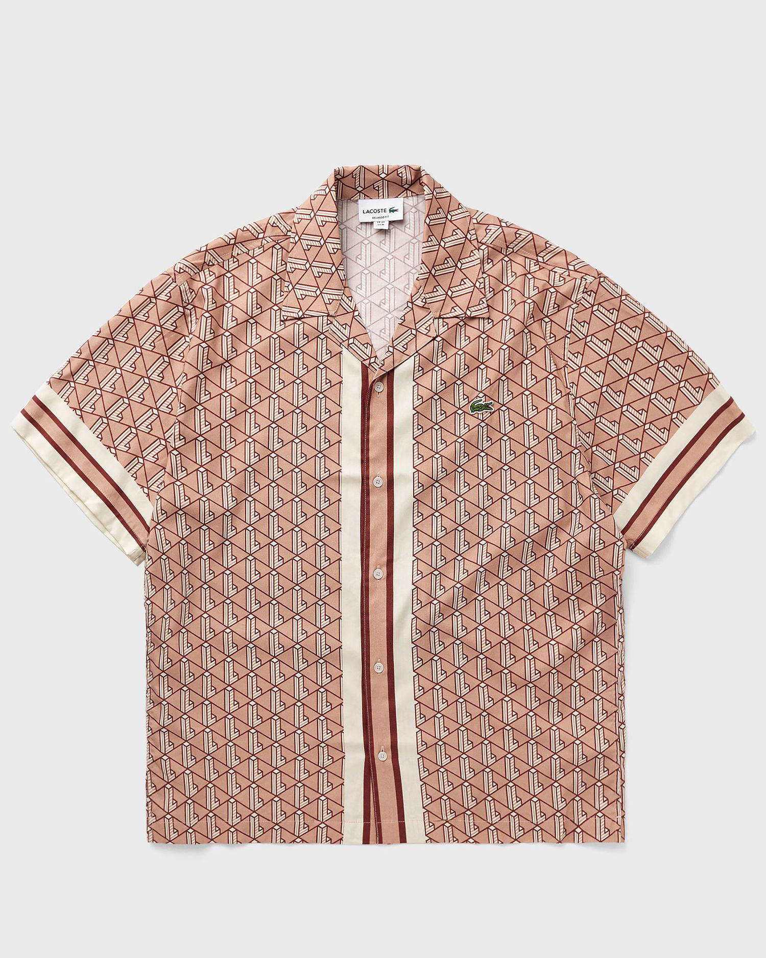 Риза Lacoste Lacoste Monogram Relaxed Fit Woven Button-Up Shirt Розово | CH9094-F9I, 1