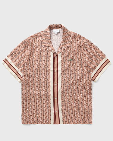 Риза Lacoste Lacoste Monogram Relaxed Fit Woven Button-Up Shirt Розово | CH9094-F9I, 1