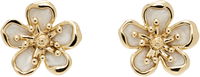 Casablanca Gold-Tone Enamel Flower Earrings