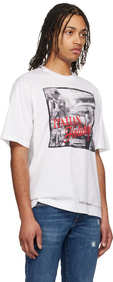 Тениска Dolce & Gabbana Dolce&Gabbana 'Italian Holiday' Print Cotton T-Shirt Бяло | G8PN9TG7O4T, 1