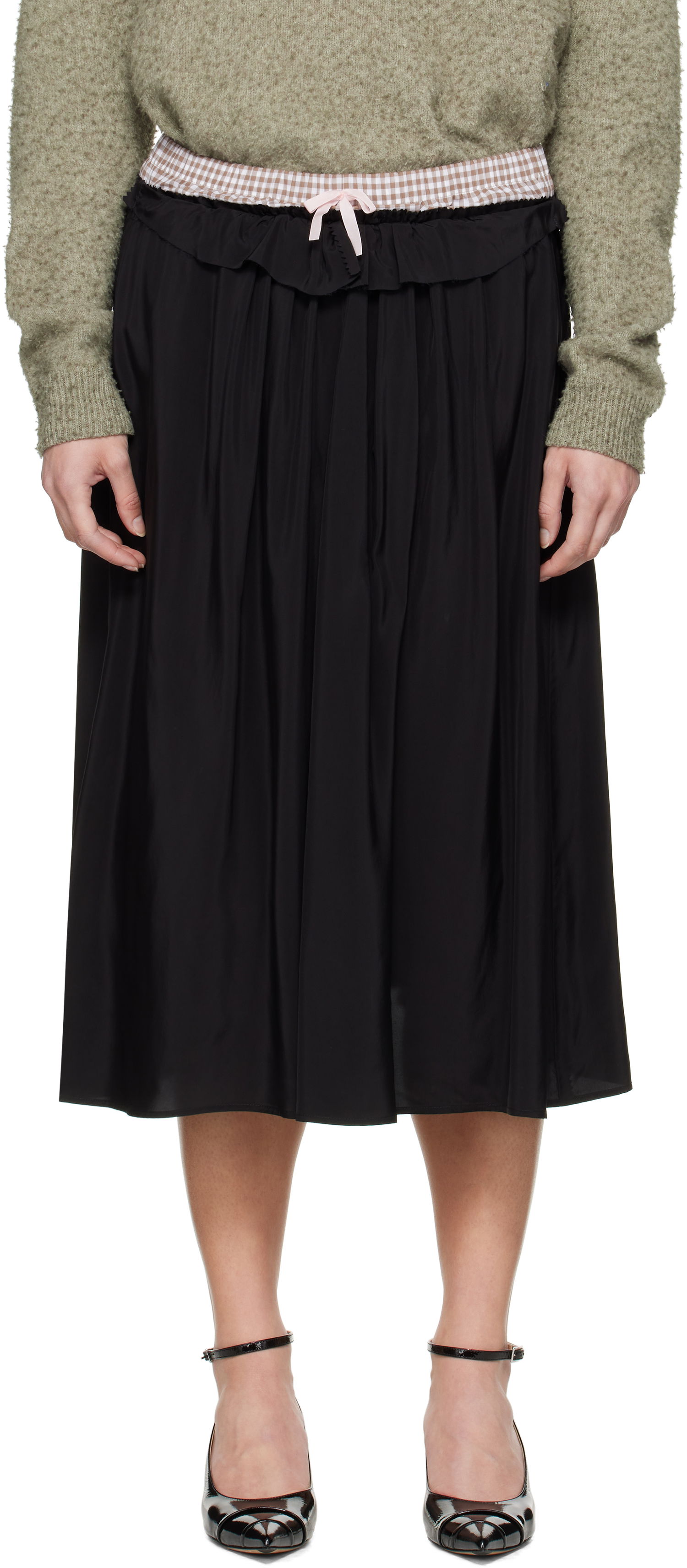Пола Maison Margiela Maison Margiela 'Anonymity Of The Lining' Midi Skirt Черно | S51ME0034 S76632, 0