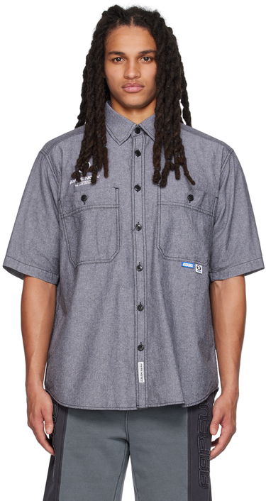 Риза AAPE by A Bathing Ape AAPE by A Bathing Ape Embroidered Shirt Сиво | AAPSRM8436XXKBKX, 0