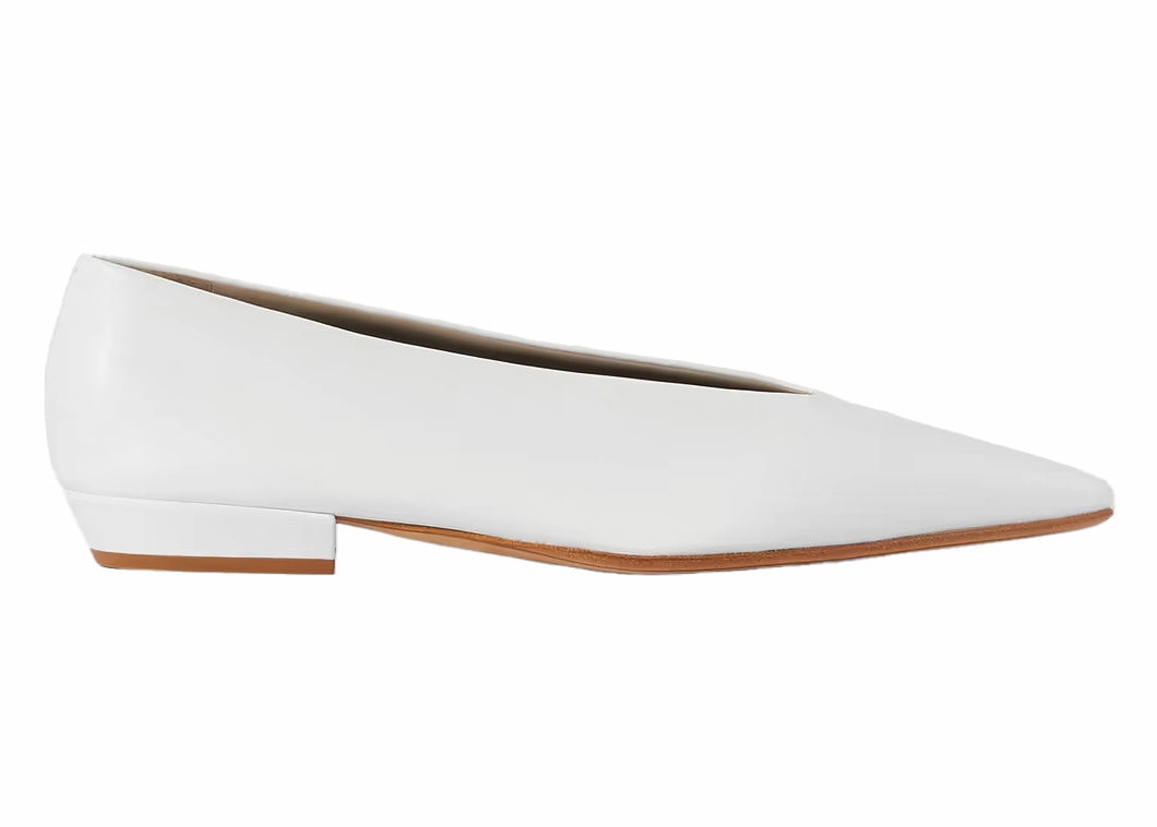 Кецове и обувки Bottega Veneta Leather Ballet Flat Бяло | 608872VBSD09122, 0