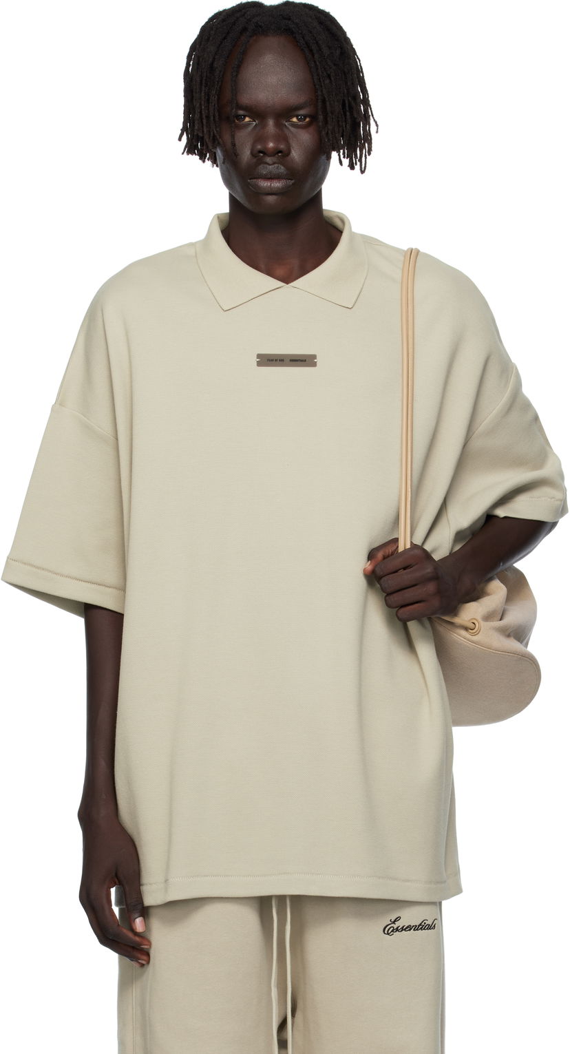 Поло тениска Fear of God ESSENTIALS 90s Fit Piqué Short Sleeve Polo Бежово | 125SP254406F