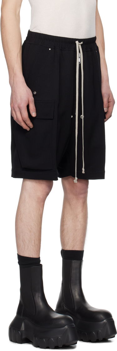 Къси панталони Rick Owens Rick Owens Hollywood Cargobela Shorts Черно | RU01E5360 WA, 1