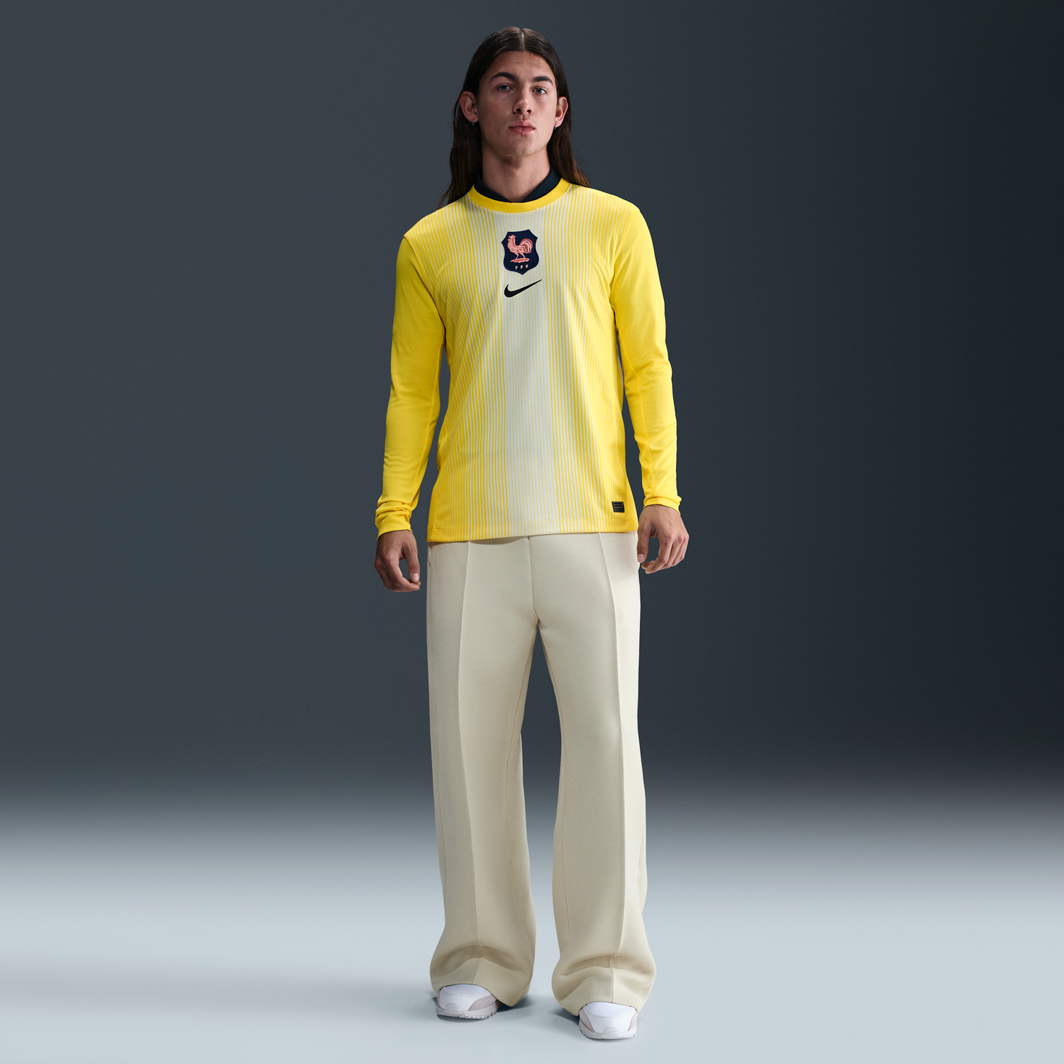 Фланелка Nike FFF 2025/26 Stadium Dri-FIT Replica Men's Long Sleeve Goalkeeper Soccer Jersey Жълто | HM9802-718, 1
