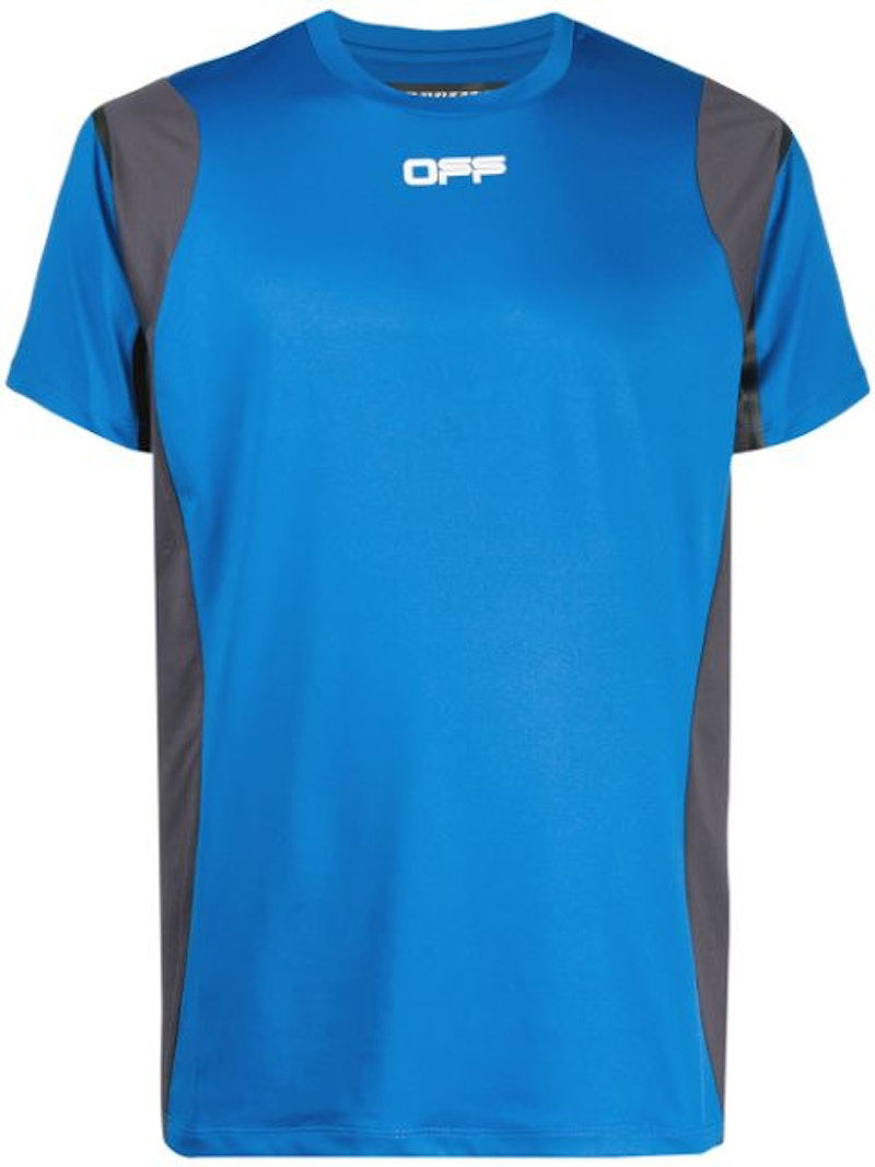 Тениска Off-White Active S/S T-shirt Blue/Grey Синьо | OMVA011I20JER0024506, 0