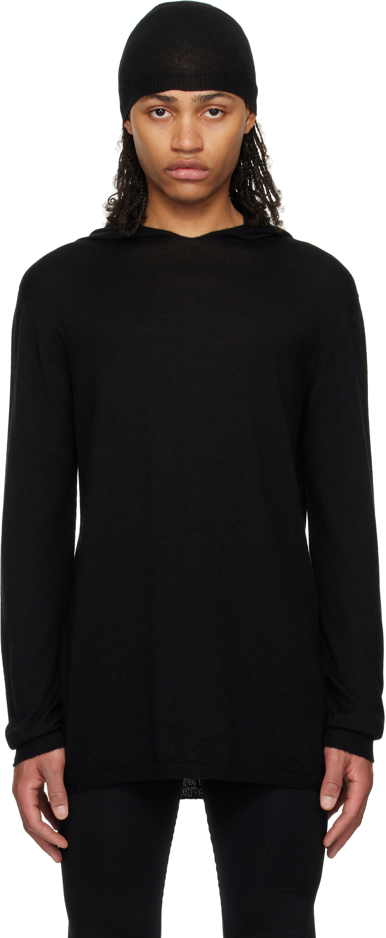 Суитчър Rick Owens Rick Owens Hollywood Oversized Long Sleeve Hoodie Черно | RU01E5623 WS, 0