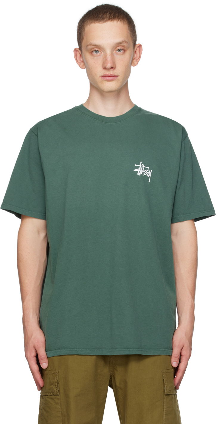 Тениска Stüssy Pigment-Dyed Зелено | 1904879, 0