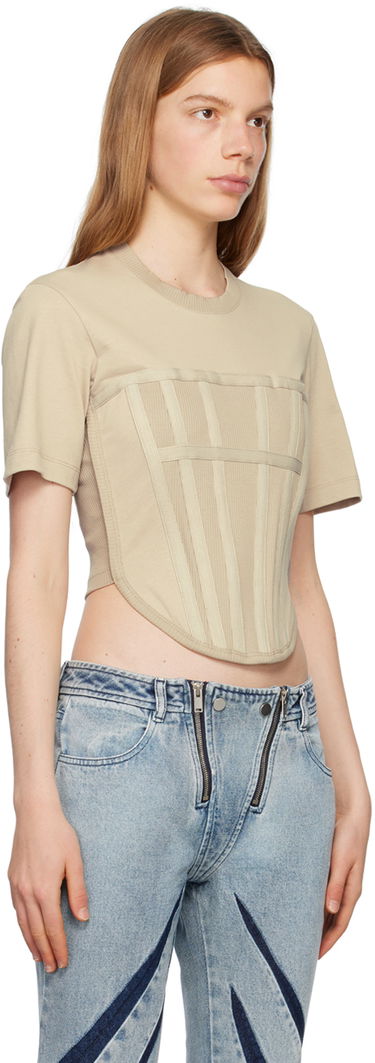 Тениска Dion Lee Dion Lee Corset T-Shirt Бежово | C3097P23, 1