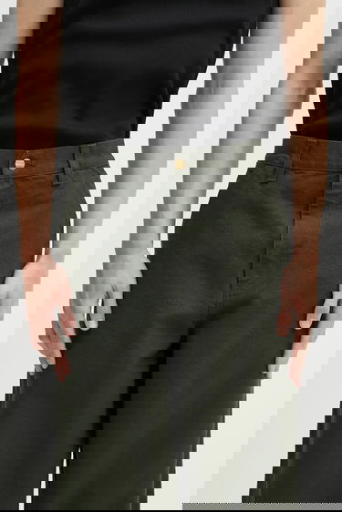 Панталони Carhartt WIP Cotton Loose Fit Simple Pant Зелено | I031220.4902, 3