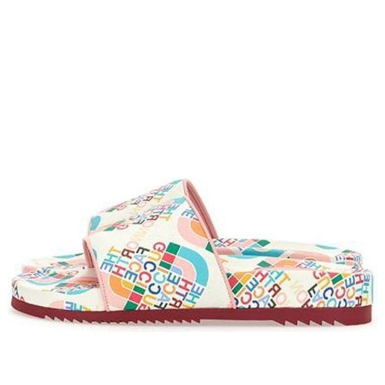 Кецове и обувки Gucci The North Face Collaboration Print Leather Slides Бяло | 685635-CPDH0-5880, 0