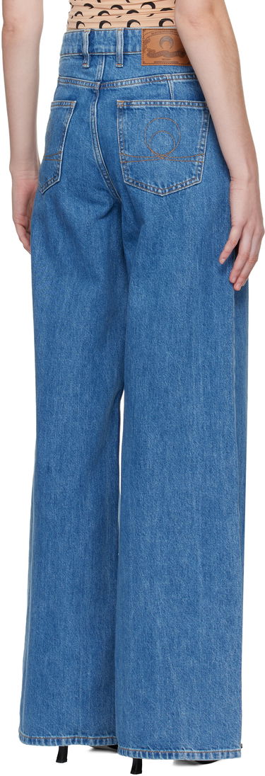 Дънки Marine Serre Marine Serre Moon Laser High-Waist Flare Jeans Синьо | WPA159ACDEN0002, 2