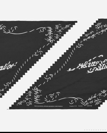 Шал Acne Studios Printed Logo Bandana Черно | CA0304- J83, 1
