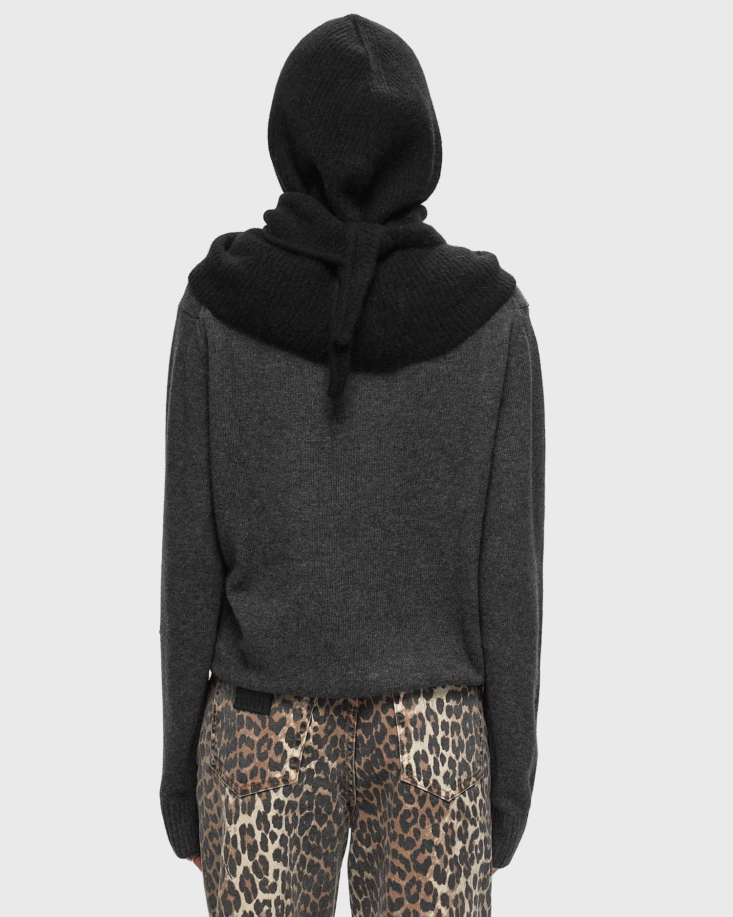 Шапка GANNI Soft Wool Balaclava Черно | A6223-099, 1