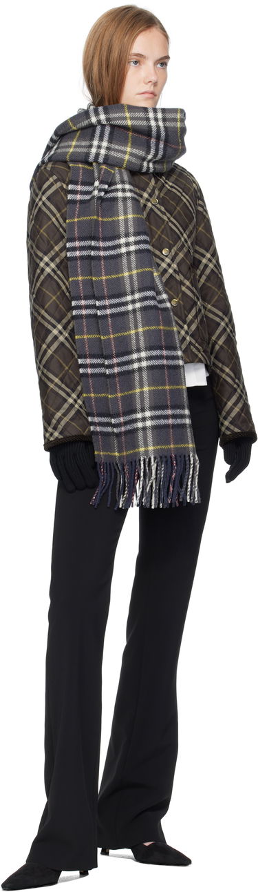 Шал Burberry Burberry British Wool Check Scarf Тъмно синьо | 8109460, 1