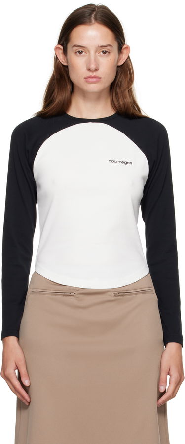 Тениска Courrèges Courrèges Circle Contrast Long Sleeve T-Shirt Черно | 325JTS228JS0203, 0