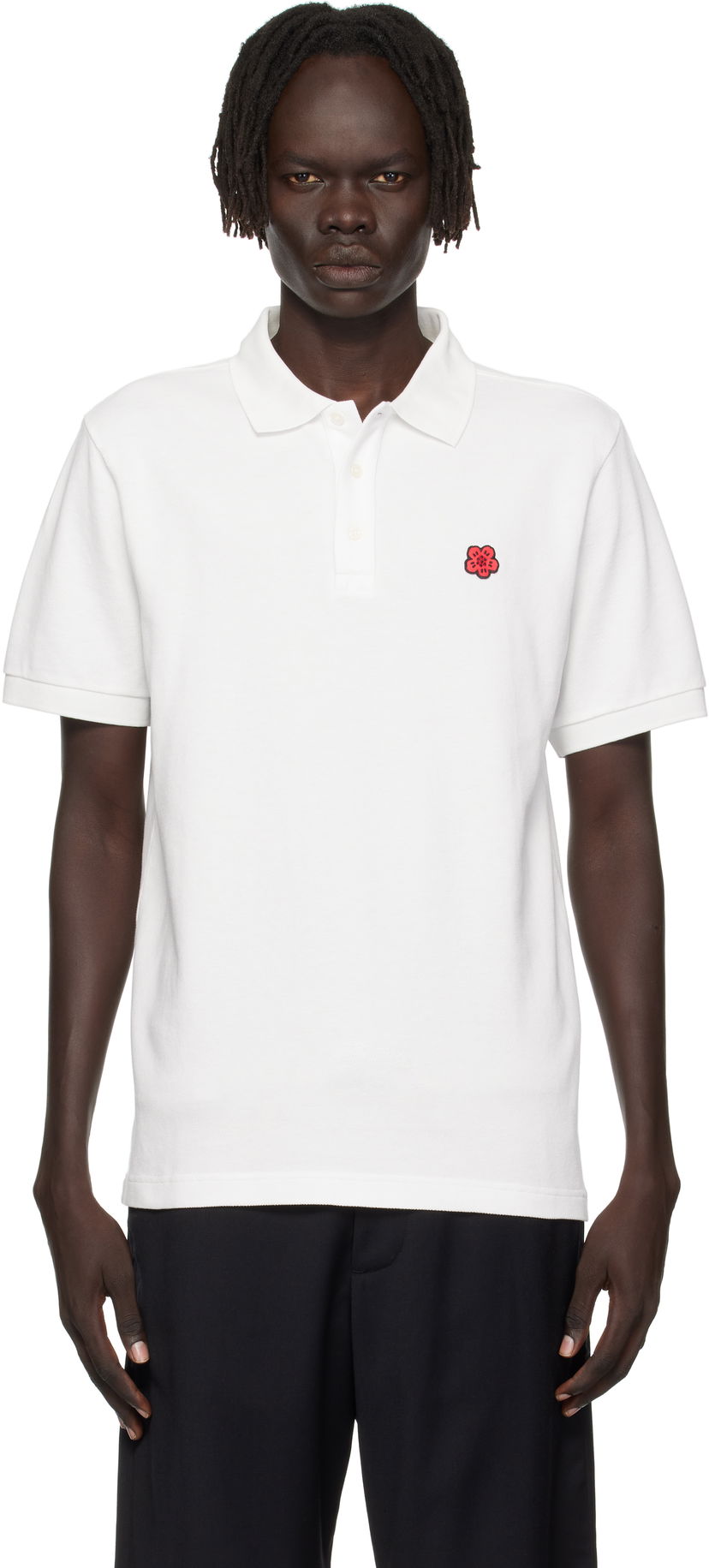 Поло тениска KENZO Kenzo Paris 'Boke Flower' Slim Fit Polo Бяло | FF65PO1534PU