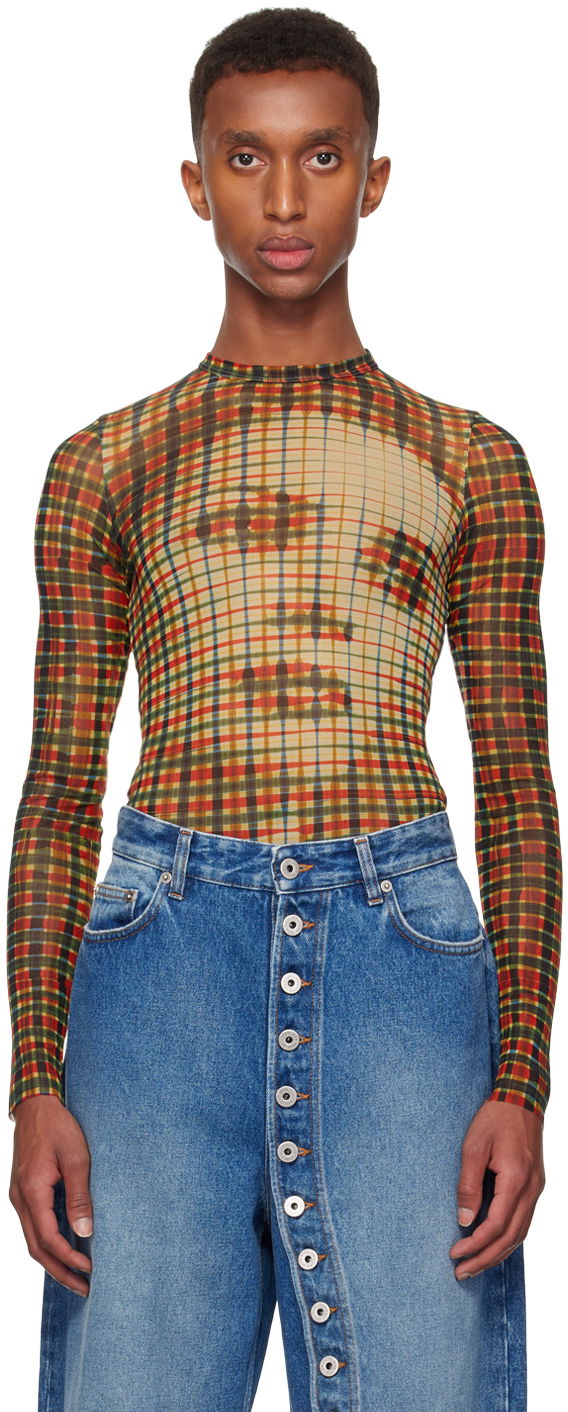 Тениска Jean Paul Gaultier Gaultier Tartan Face Long Sleeve T-Shirt Многоцветен | 24/31-F-TO224-T563-95105030