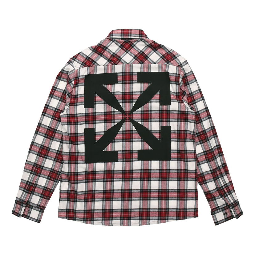 Риза Off-White Plaid Shirt With Back Arrow Червено | OMGA133R21FAB0022500