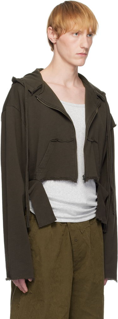 Суитчър Ottolinger Ottolinger Distressed Cropped Hoodie Зелено | 115-601115-02, 1