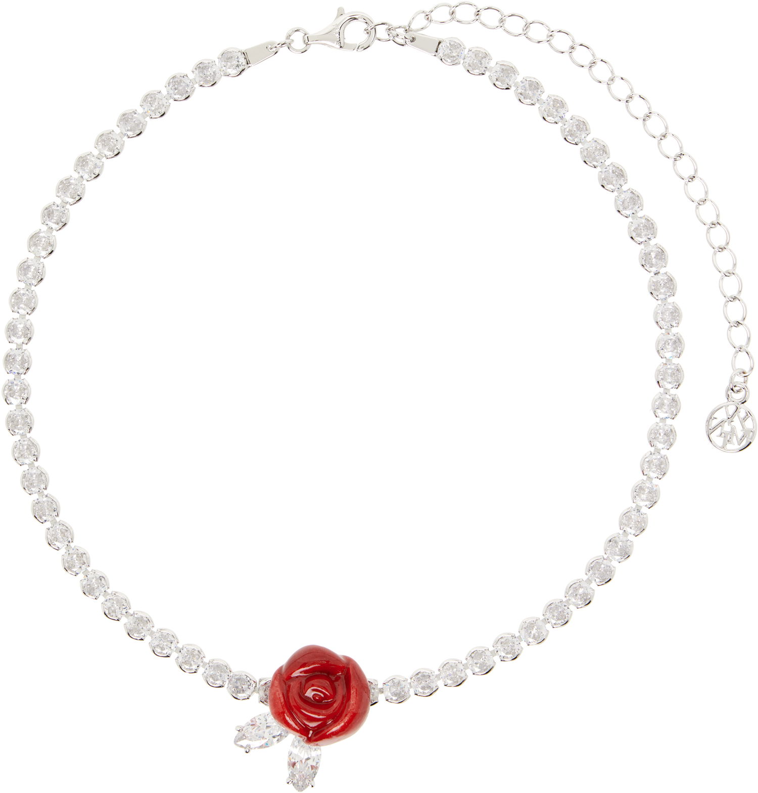 Колие SHUSHU/TONG YVMIN Edition Ceramic Rose and Crystal Choker Necklace Червено | 25649RED00NN, 0