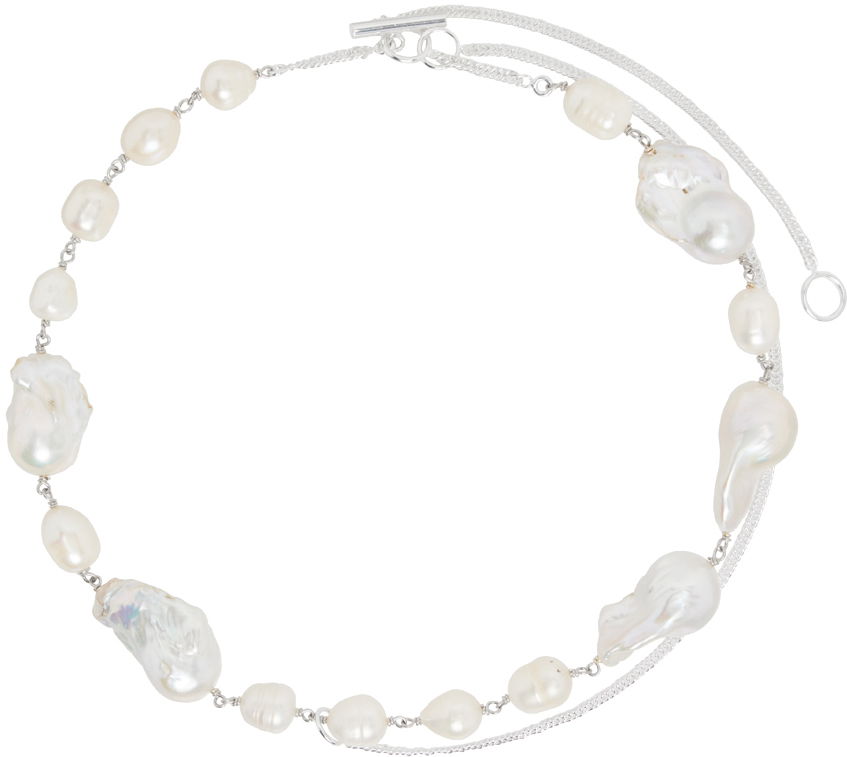 Колие Jil Sander Jil Sander Pearl Necklace Бяло | J12UU0012_J12033, 0