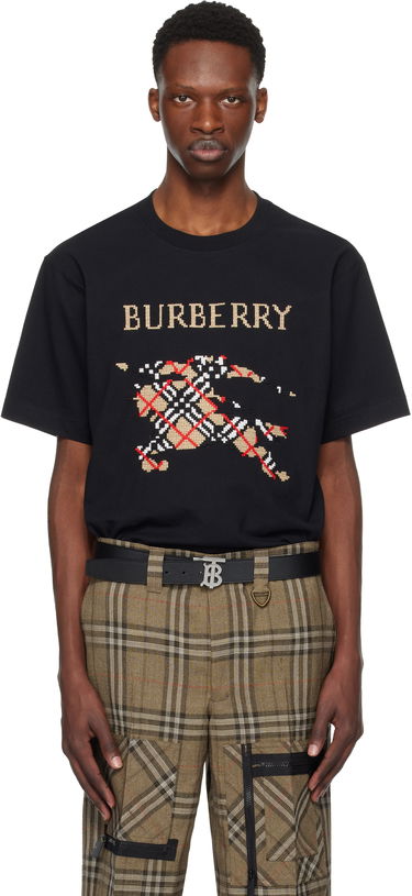 Тениска Burberry Cross Stitch Horseferry Print Cotton T-Shirt Черно | 8109021, 0