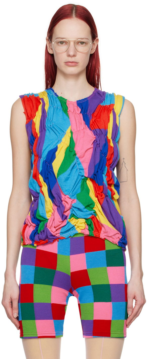 Потник Comme des Garçons Multicolor Ruched Tank Top Многоцветен | GM-T025-051, 0