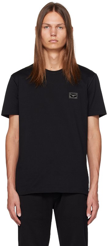 Dolce & Gabbana Black Plaque T-Shirt G8PT1TG7F2I