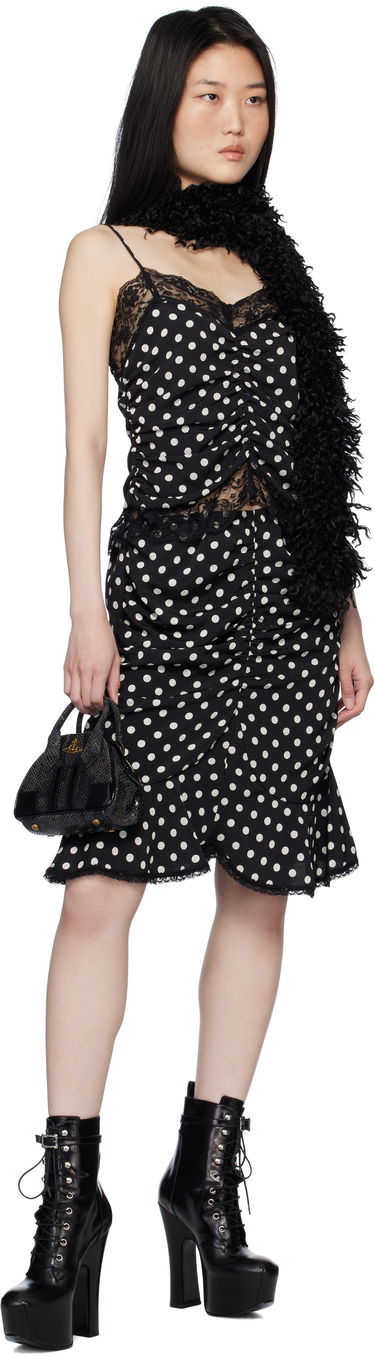 Шал Anna Sui Anna Sui Faux Curly Lamb Fur Long Scarf Черно | A1025A1, 2