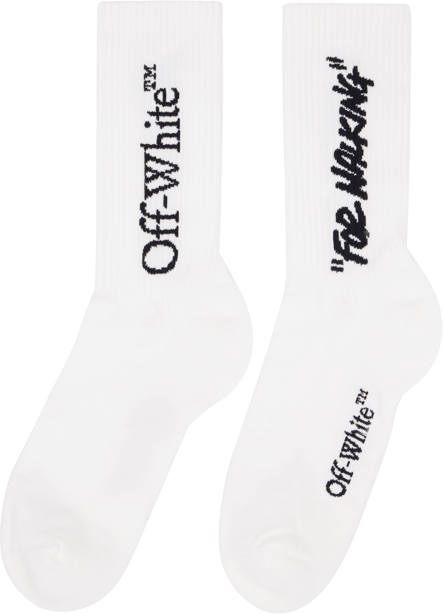 Чорапи Off-White Quote Mid Socks Бяло | OMRA085C99KNI0020110, 1
