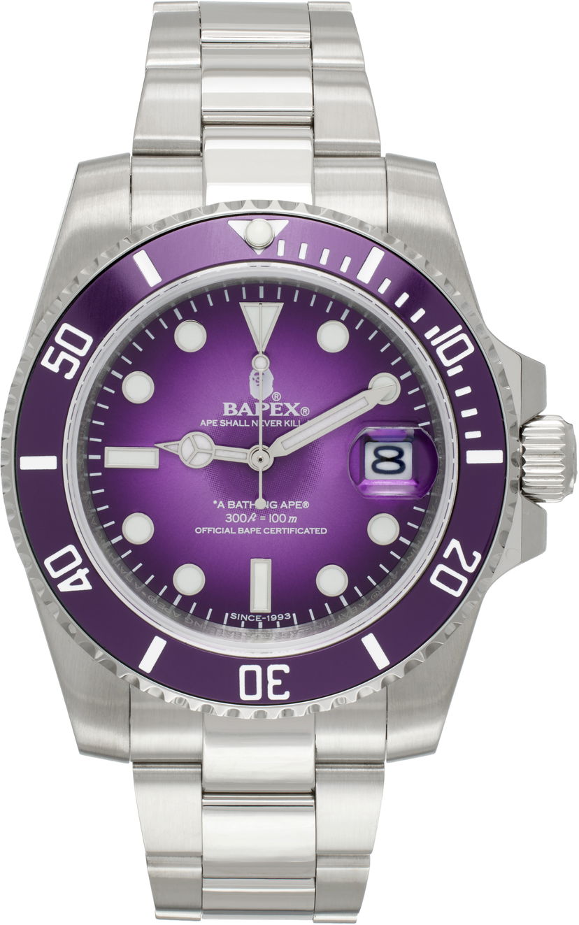 Часовник BAPE Silver & Purple Type 1 Watch Лилаво | 001WHK201301M